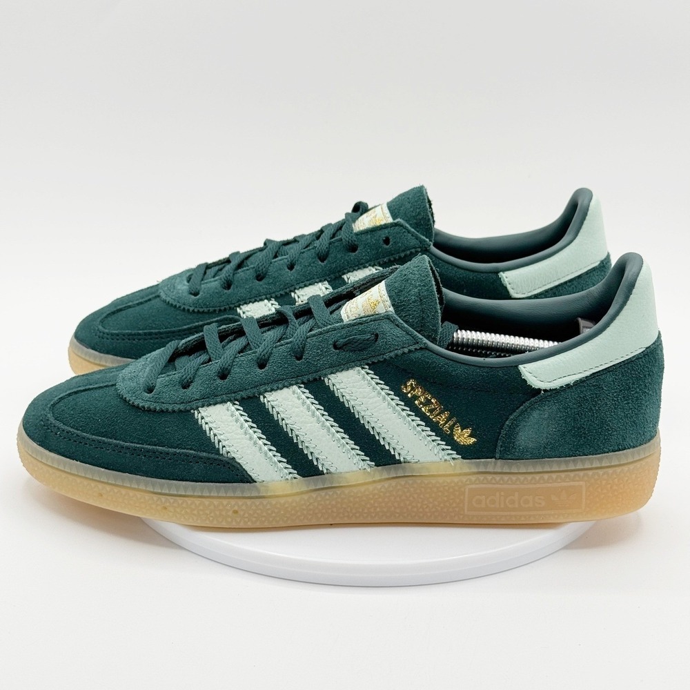 adidas Women's Green Suede Sneakers with Mint Stripes - Picture 8 of 11